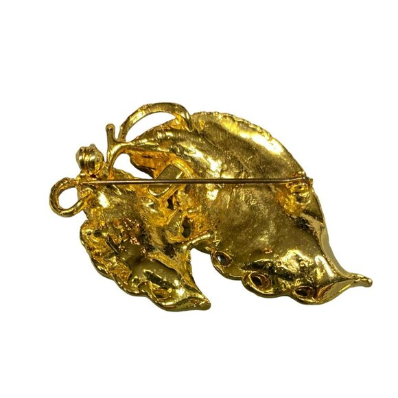 Vintage Gold Silver and Bronze Toned Leaf Brooches - EUC - Avon - Picture 7 of 9